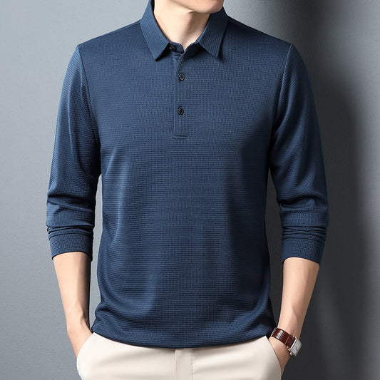 Nouveau Chemise à manches longues de couleur unie pour hommes