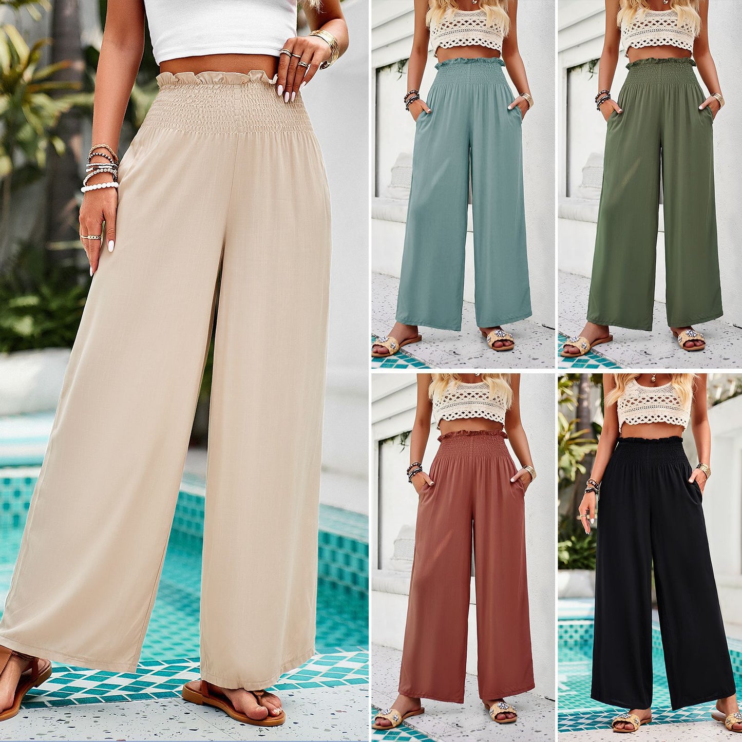 Fashion Women's Wear Loose Mid Waist Trousers