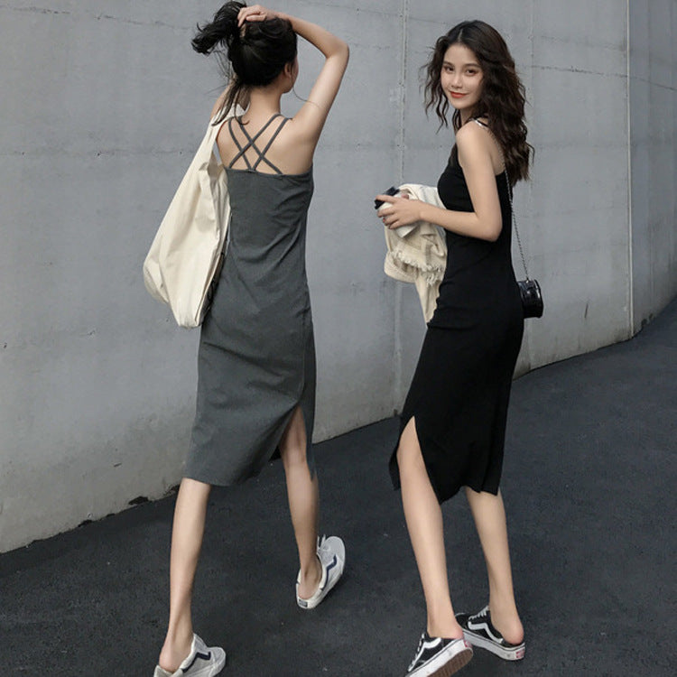 Mid-length Sling Dress Outer Wear Summer