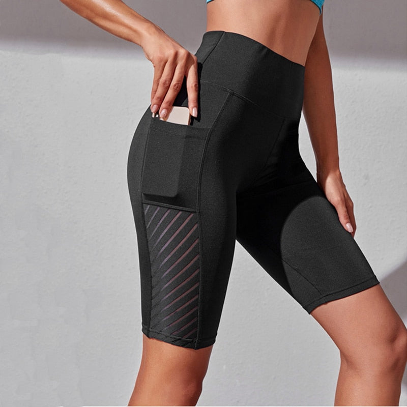 Femmes jambières d'exercices Fitness sans couture maille Sport poche Legging Femme mode taille haute Leggings femmes Yoga pantalons de course