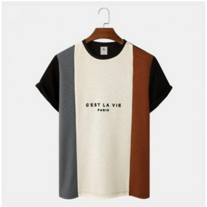 Men's Sports Round Neck Slim-fit Letter-printing T-shirt