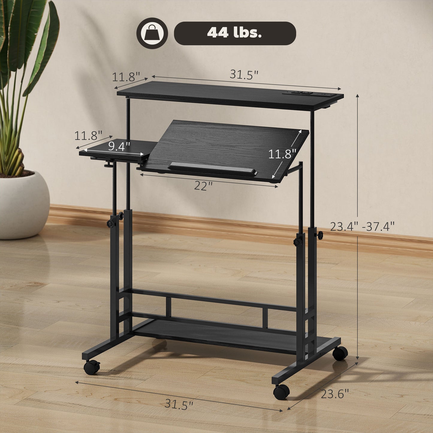 Adjustable Standing Desk with Power Outlets
