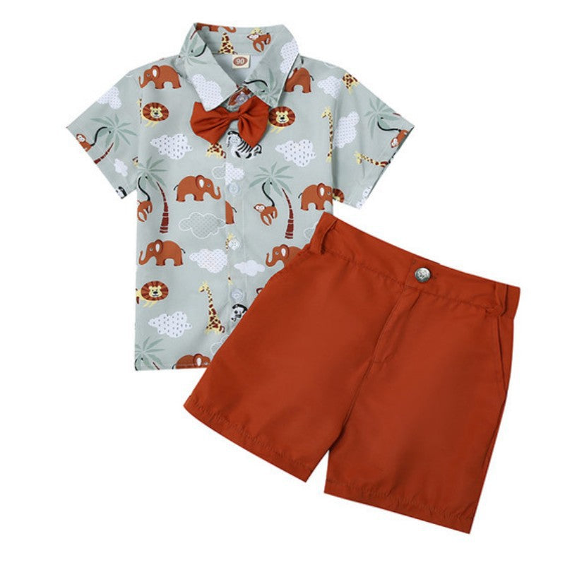 Costume chemise short à manches courtes pour enfants