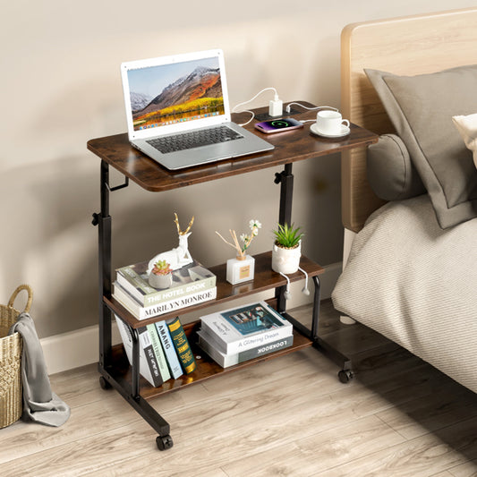 Retro Brown Adjustable Computer Desk