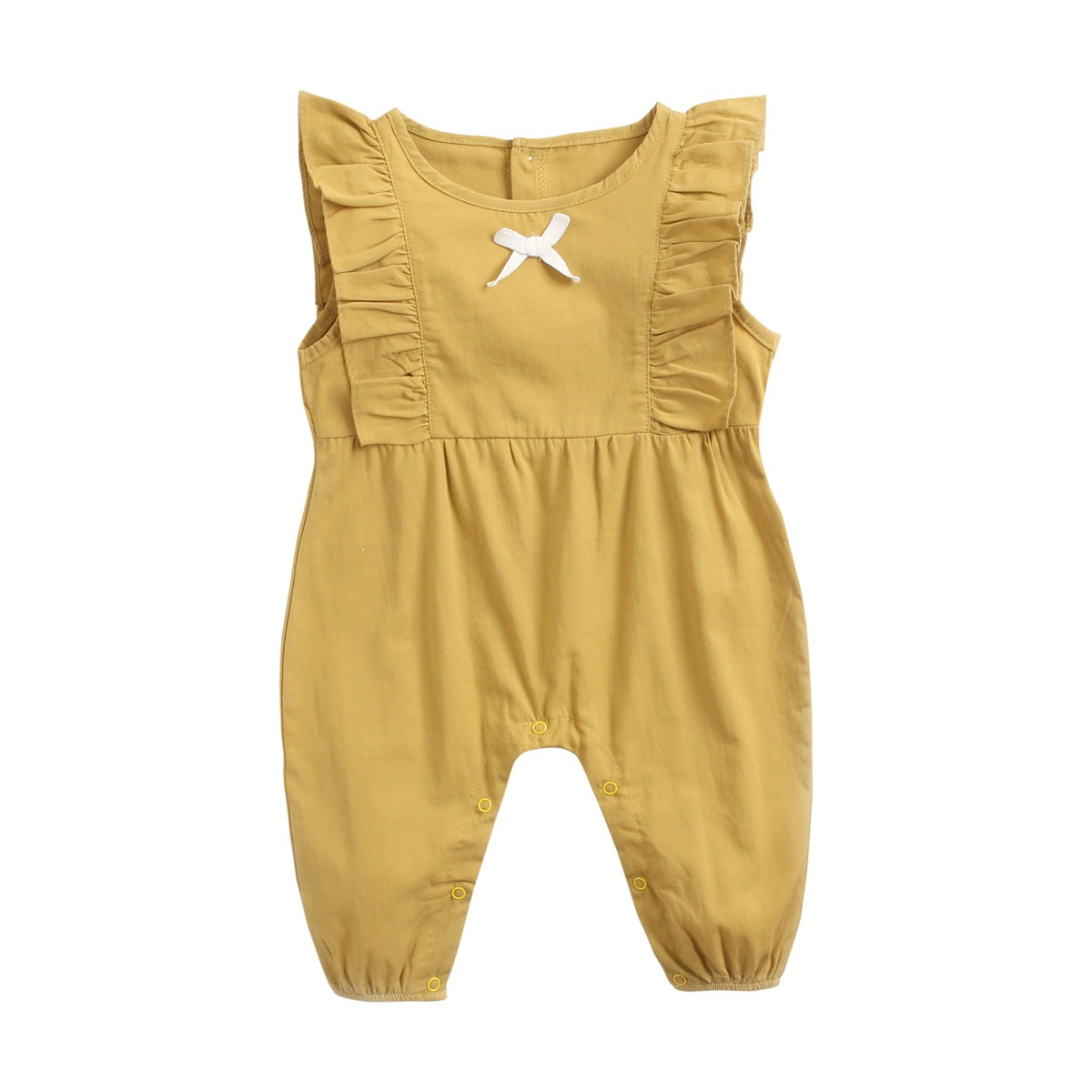 Newborn Cotton Long Climbing Bow Jumpsuit