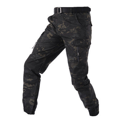 Camouflage Tactical Pants Lattice Fanshui 65 35 Plaid Tactical Pants Drawstring Feet