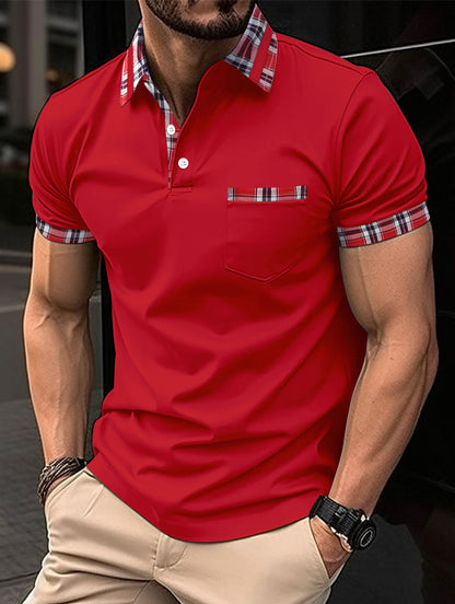 Summer Men's Button Pocket Sports T-shirt