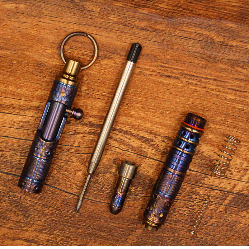 Titanium Alloy Tactical Pen Press Metal Defense Pen