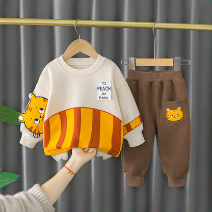 Ensemble deux pièces pull et pantalon de dessin animé pour enfants