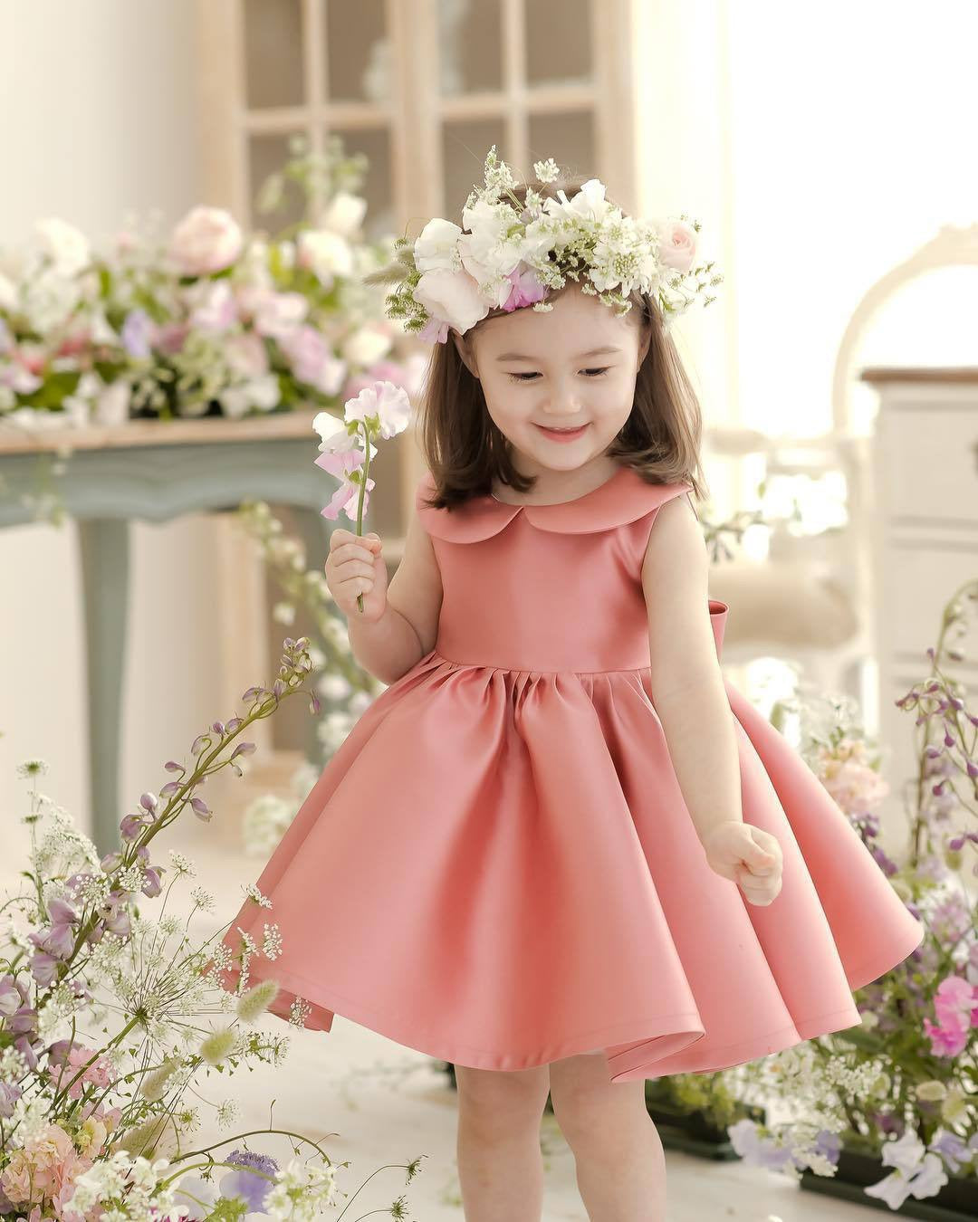 Robe d'été bouffante en fil de style occidental pour femme, tenue de bébé d'un an, jupe fleurie d'anniversaire pour fille, pour enfants