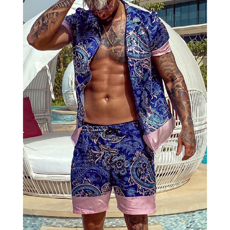 Men's Hawaii Casual Fashion Printing Short Sleeve Shirt Outfit