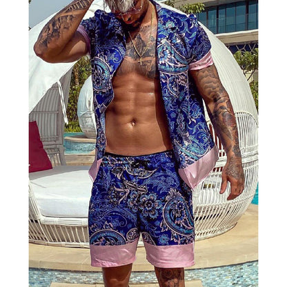 Men's Hawaii Casual Fashion Printing Short Sleeve Shirt Outfit