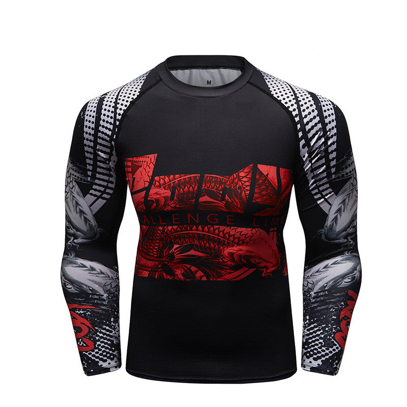 Fitness Clothing Men's High Elastic Compression Running Quick-drying T-shirt