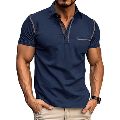 Men's Short Sleeve Polo Shirt Henry T-shirts - Casual Summer Quick Dry Top - Breathable Cotton Blend Knit Tee Sports Street Fashion Top