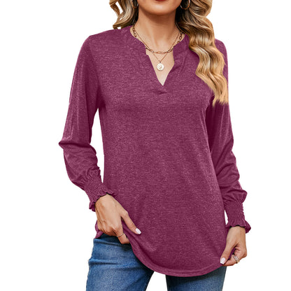 Stitching Long Sleeve Loose-fitting T-shirt Top