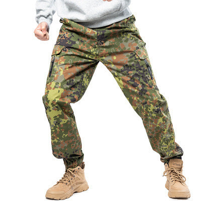 Camouflage Tactical Pants Lattice Fanshui 65 35 Plaid Tactical Pants Drawstring Feet