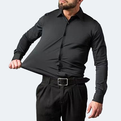 Men's Stretch Shirt Long Sleeve Non-ironing Slim Fit