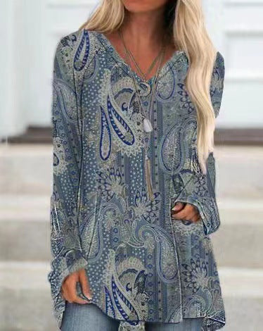 Early Autumn Long Sleeves Printed Fashion Casual Women's Clothing