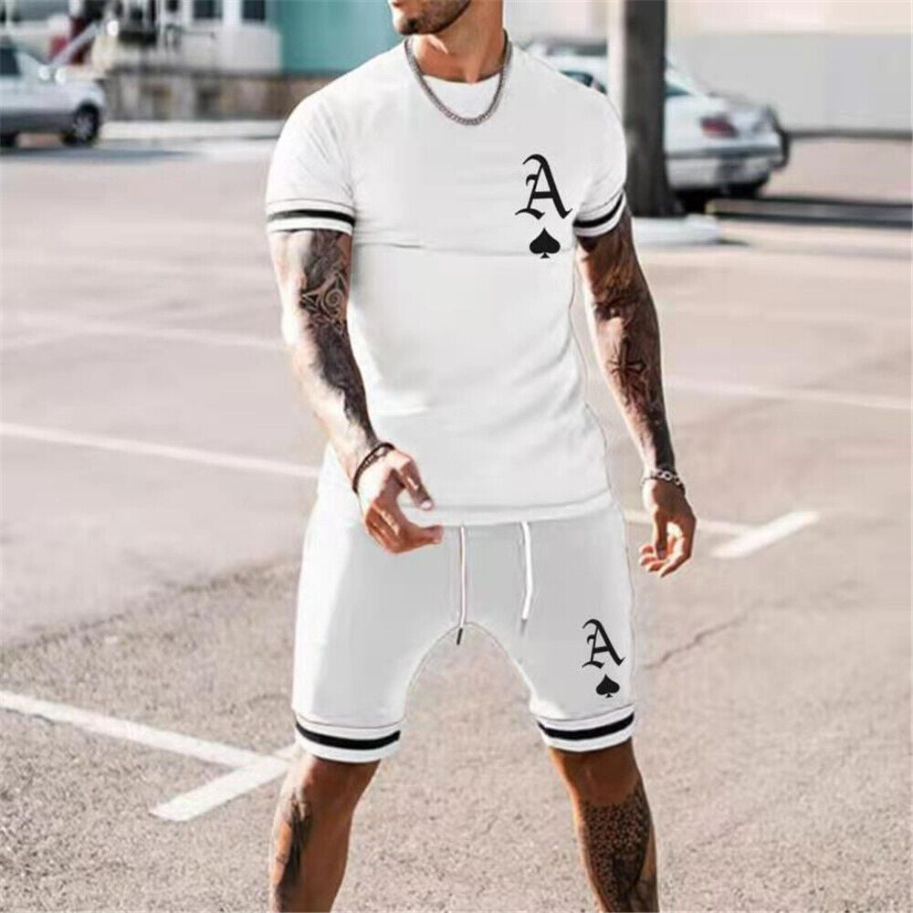 Summer Men's T-shirt And Shorts Fashion 3D Digital Print Set