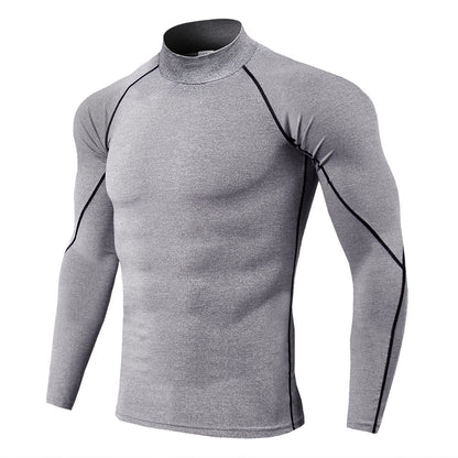 Men's Turtleneck Workout Long Sleeve Autumn And Winter Quick-drying