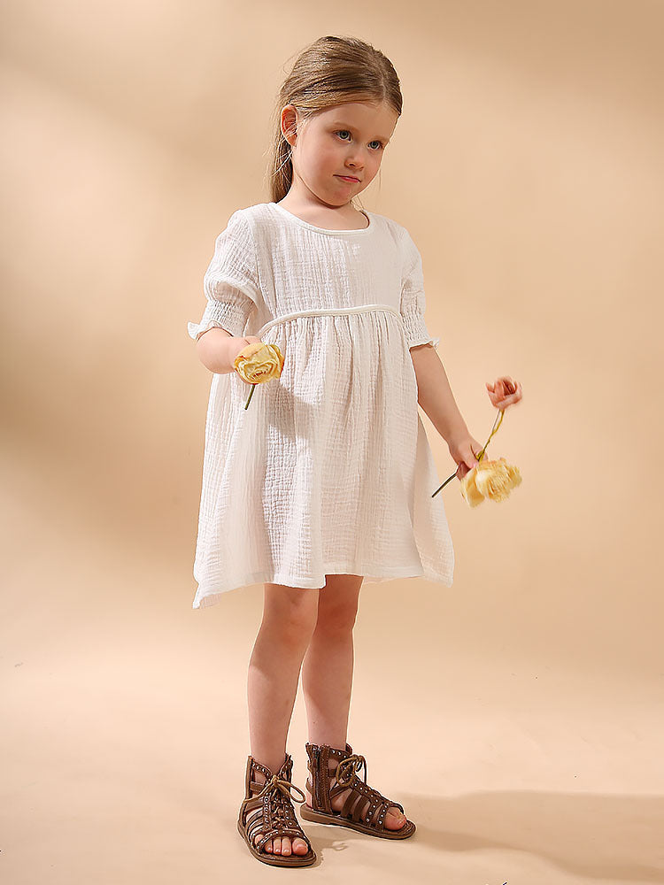 Cotton Double Layer Cotton Yarn Girls Dress