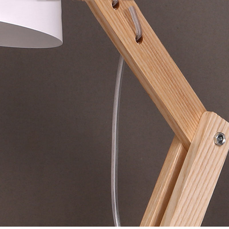 Household Solid Wood Long Arm Adjustable Desk Lamp