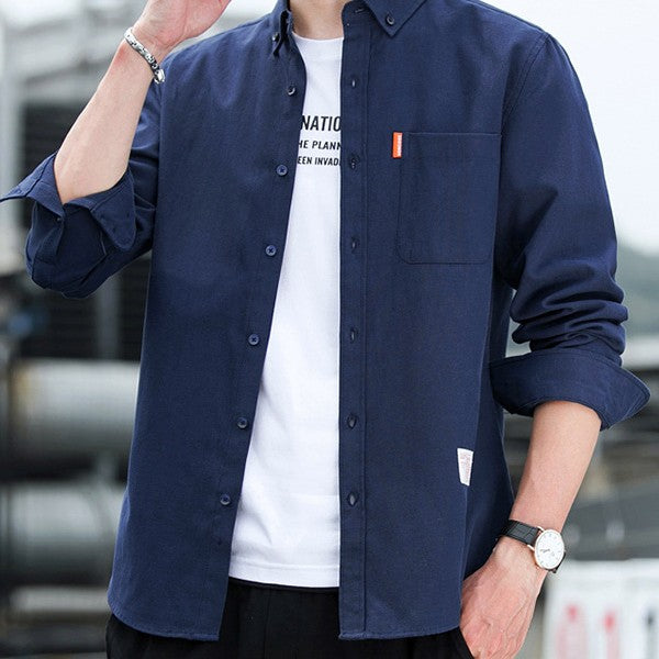 Men's Shirt Long Sleeve Pure Cotton Coat