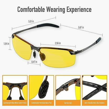 Lunettes de vision polarisées HD pour conduite nocturne, pour hommes et femmes, lunettes de soleil aviateur