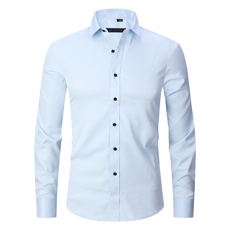 Men's Stretch Shirt Long Sleeve Non-ironing Slim Fit