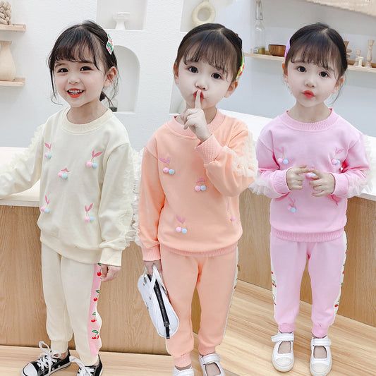 Children's Sports Suits Spring And Autumn Girls' Two-piece Suit