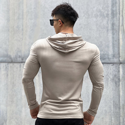 Men's Fashion Casual Knitted Pullover Hooded Bottoming Shirt