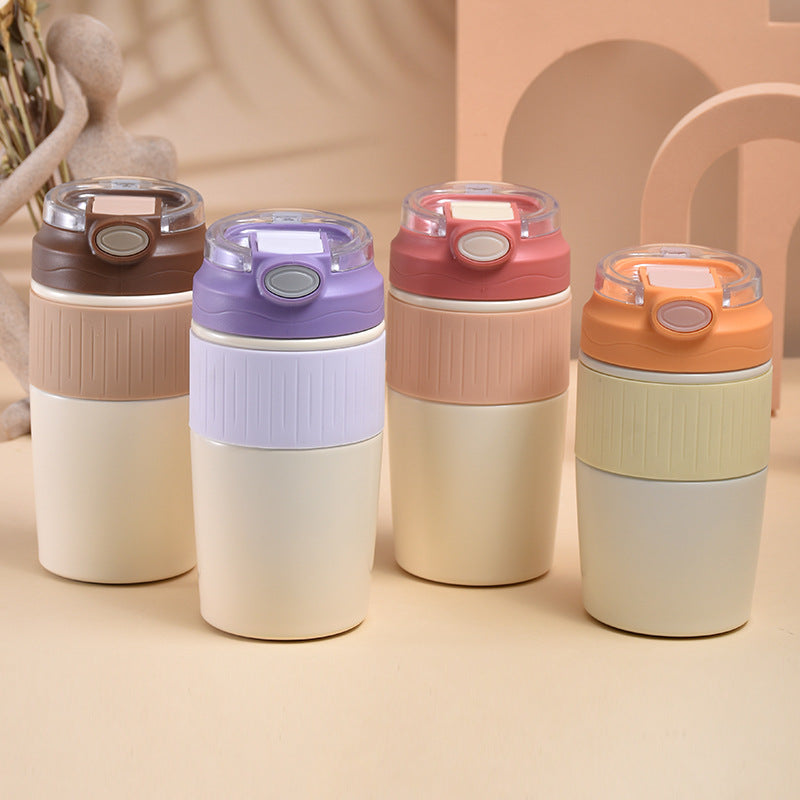 Outdoor Portable Car Drinking Spout Coffee Mug With Straw