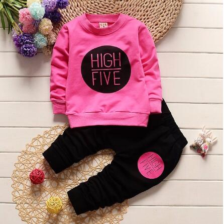 Printed Long Sleeve T-shirt Trousers Suit Casual Children's Suit