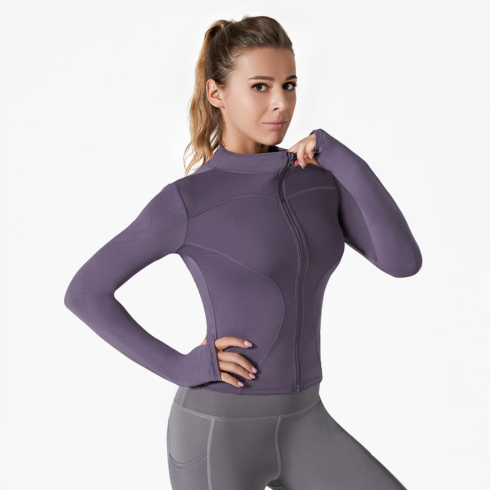 Running Training High Elastic Breathability Jacket Long Sleeve Top Workout Clothes