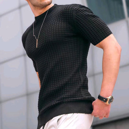 Men's Round Neck Stretch Casual Trend Top T-Shirt