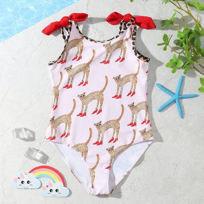 New Ice Cream Printing Children's Comfortable High Elastic One-piece Swimsuit