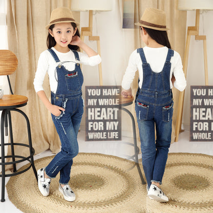 Spring One Piece Children's Denim Overalls