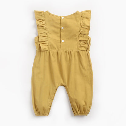 Newborn Cotton Long Climbing Bow Jumpsuit