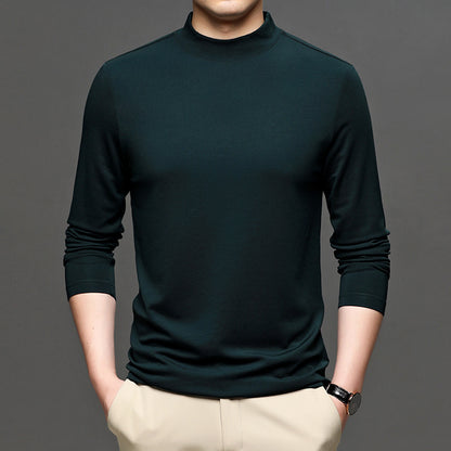 Half-high Collar Long Sleeves T-shirt Men's Undershirt