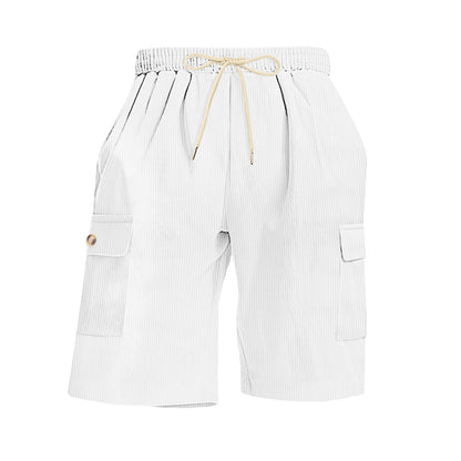 Mens Corduroy Multi-Pocket Shorts For Sports