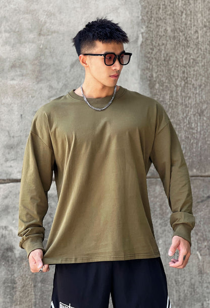 Loose Fitness Clothes Sports Clothes Long Sleeve T-shirt Pullover Hoodie Thin Section Men