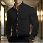 Lapel Men's Slim-fit Long-sleeved Shirt