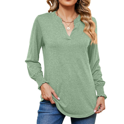 Stitching Long Sleeve Loose-fitting T-shirt Top