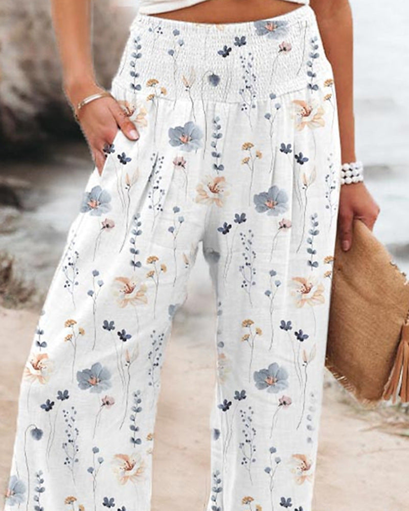 Spring And Summer Leisure Loose-fitting Wide-leg Trousers Women