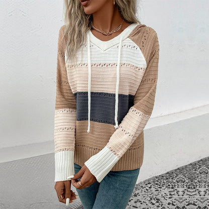 Sweat à capuche tricoté pour femme