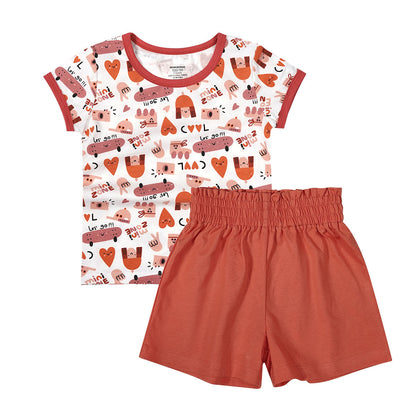 Minizone – costume à manches courtes pour filles, Short trapèze en pur coton, confortable, léger, pour bébé, Style étranger, été