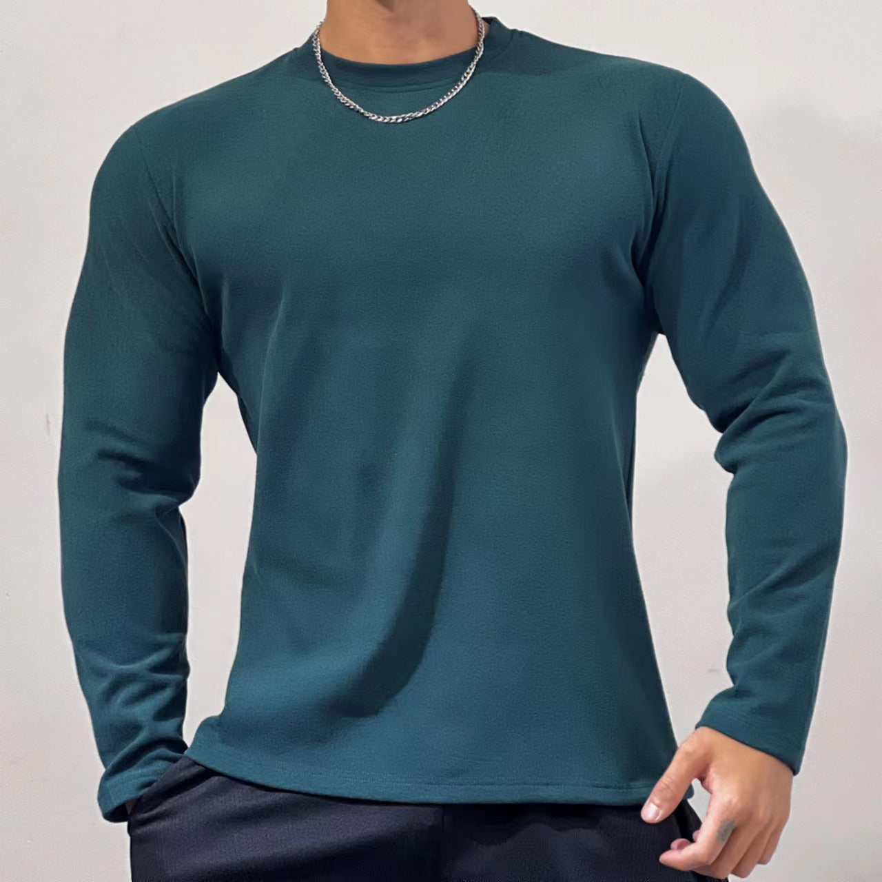 Men's Fashion Sports Casual Solid Color Long Sleeve