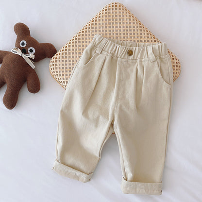 The New Korean Children's Pants Are In Solid Color