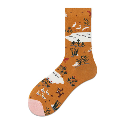 Women's Retro Spring And Autumn Cotton Sock