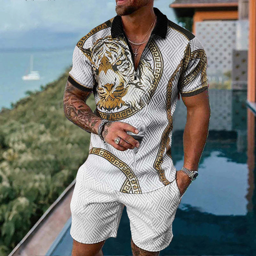 Men's Summer New Polo Shirt Suit Plus Size Fashion